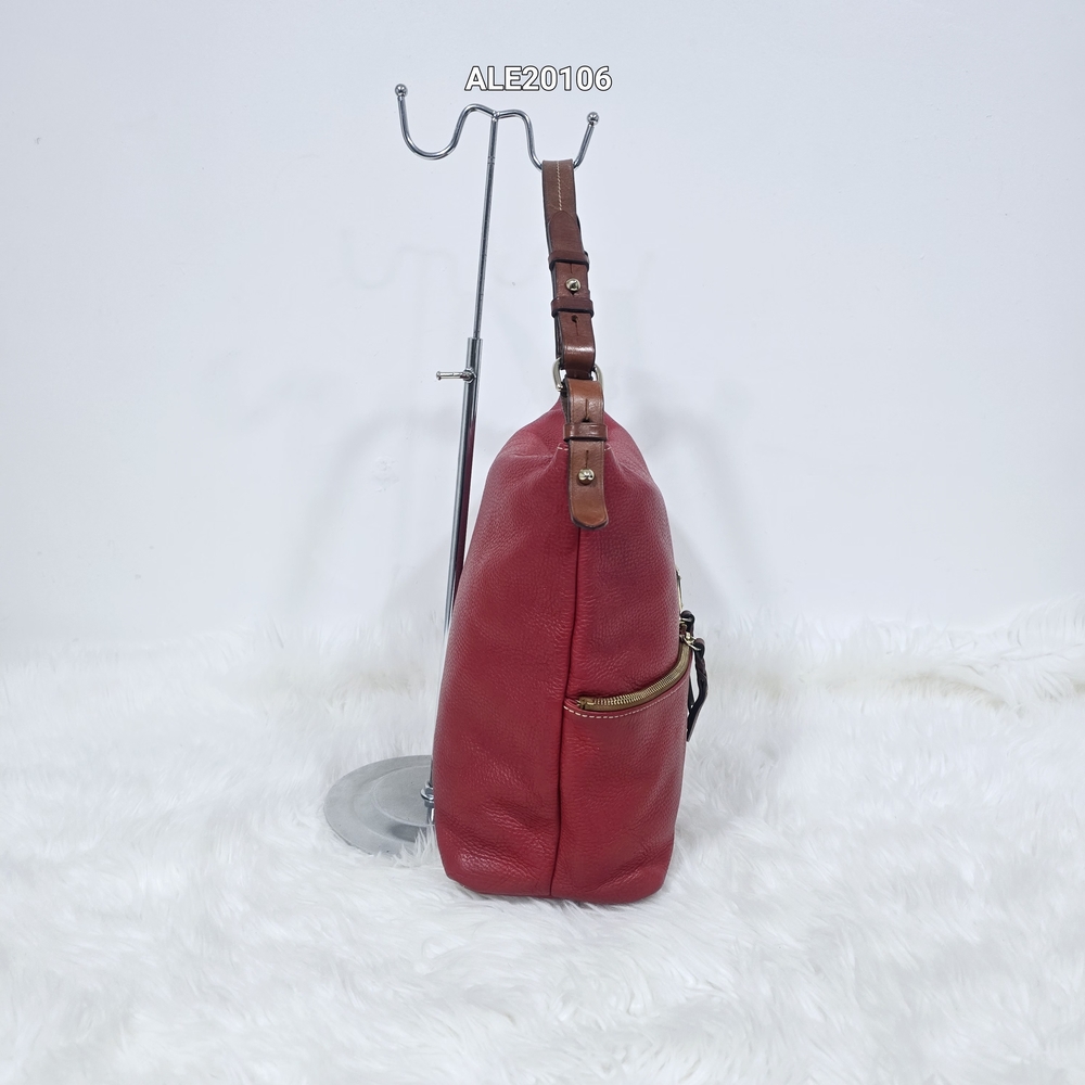Dooney & Bourke Red Leather Tote / Shoulder Bag Zip Pocket - Picture 7 of 16